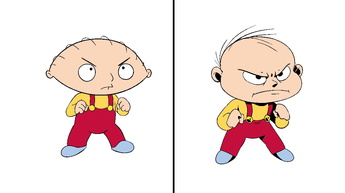 Cartoon titles. Мультяшный персонаж в пиджаке с большой головой. Boxing old cartoon characters.