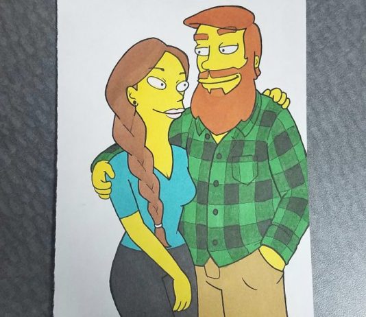 A Couple Drawn in 10 Different Cartoon Styles by the Boyfriend