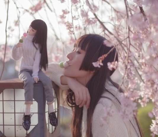 Girl from Japan and Her Lookalike Doll in Pictures Together