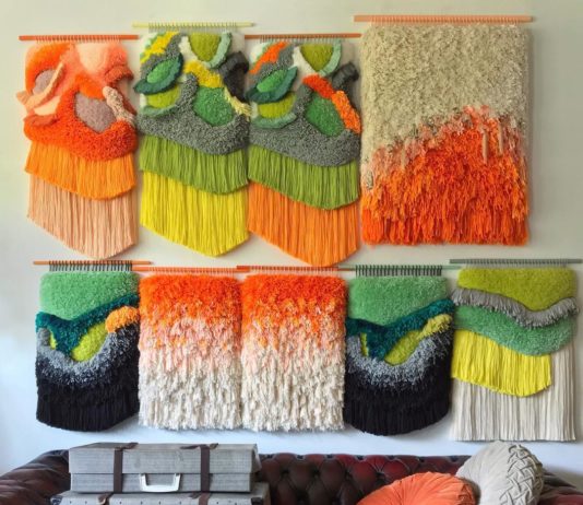 Spanish Artist Creates Colorful Wall Tapestries Using Traditional Techniques