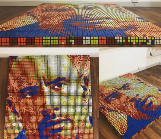 Artist Creates Portraits from Rubik’s Cubes