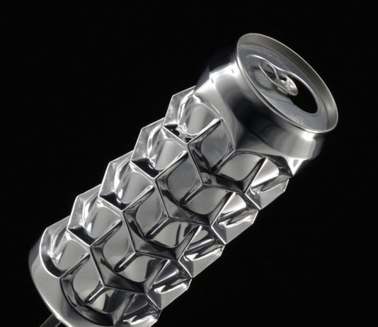 Sculptor Hand-Presses Aluminum Cans into Elaborate Geometrical Shapes