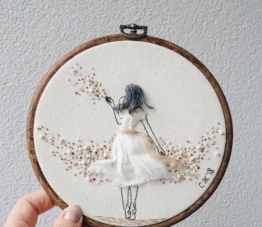 Artist Creates 3D Embroidery Designs With Dresses Flowing Freely