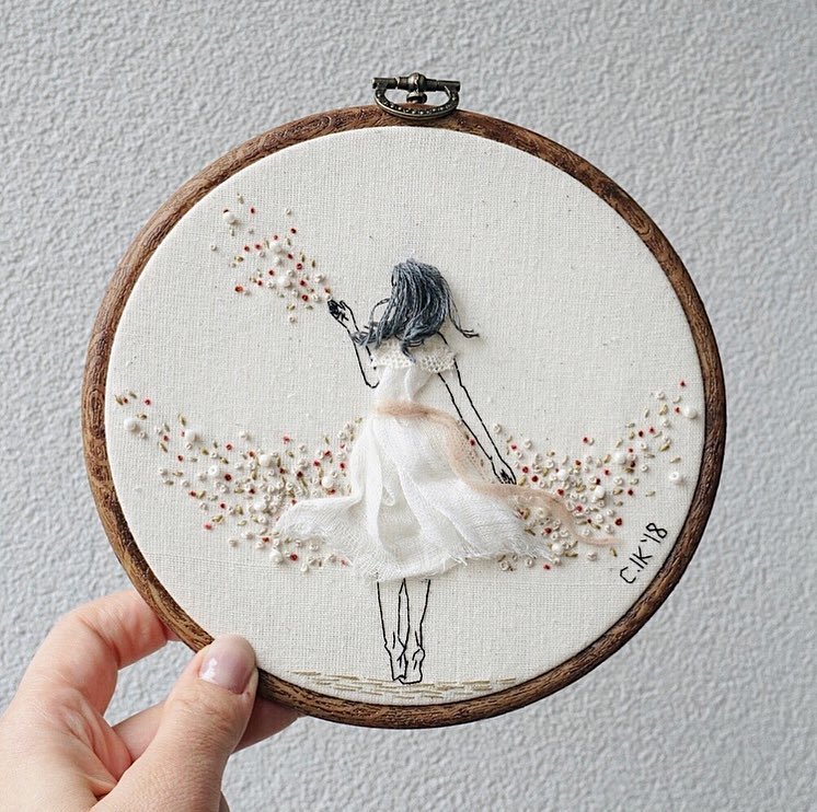 Artist Creates 3D Embroidery Designs With Dresses Flowing Freely
