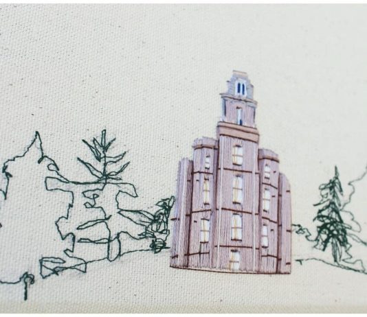 Artist Paints Intricate Landscapes and Tiny Houses Using a Multi-Colored Thread