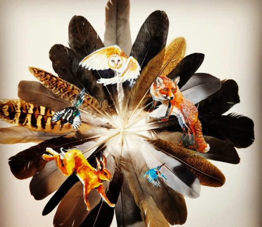 Artist Paints Beautifuly on Bird Feathers