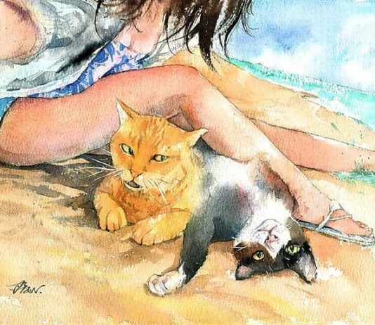 Gorgeous Watercolor Paintings of Cats by Draw An