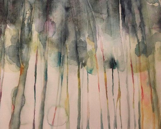 Artist Paints Beautiful Forest With Watercolor Technique