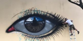 Street Artist Paints Realistic Eye Paintings