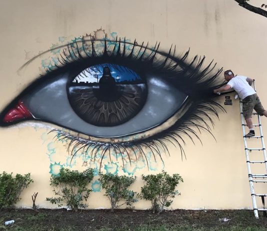 Street Artist Paints Realistic Eye Paintings