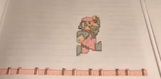 Japanese Artist Draws a Super Mario Stop Motion in a Notebook
