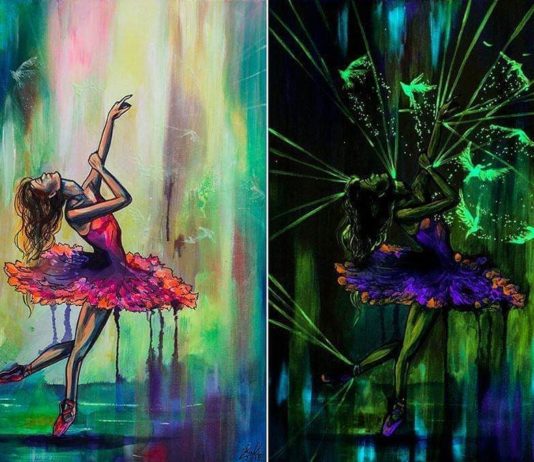 Vivien Szaniszlo’s Paintings Hide Secrets That Can Be Seen in the Dark