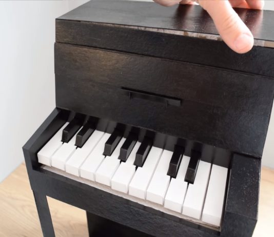 Miniature Paper Piano by Aliaksei Zholner
