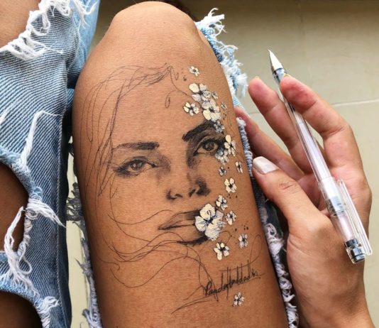 Randa Haddadin Draws Portraits on Her Legs