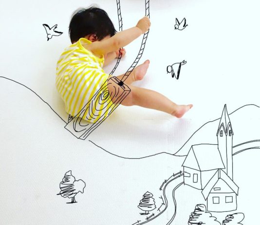 Japanese Dad Draws On His Toddlers’ Photos
