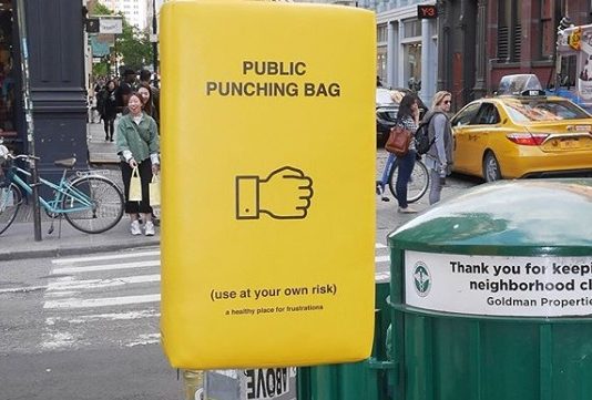 Public Punching Bags Allow New Yorkers to Vent Their Frustrations