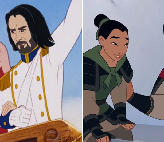 Here’s Keanu Reeves, Reimagined as Disney Princes