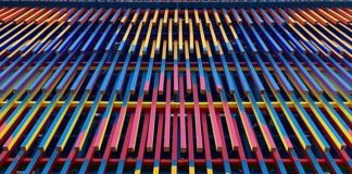 A Colorful Pavilion In Contrast With Raw Brick Architecture? Yes, Please!