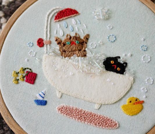 Silly Cats in Embroidery by Nyang Stitch
