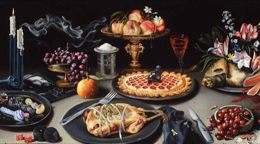 Artist Inserts Modern Elements into Classical Oil Paintings