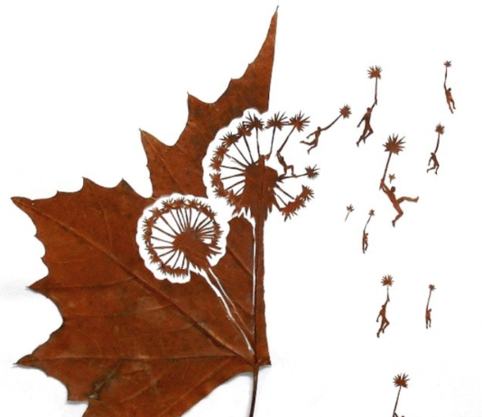 Artist Creates Remarkable Leaf-Cutting Art Inspired by Everyday Situations