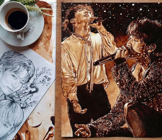 This Architect Uses Coffee to Draw Her K-Pop Idols