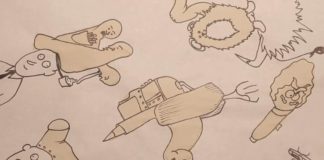 Artist Draws on Coffee Stains and Makes up Stories as He Goes