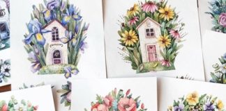 Artist Makes Beautiful Watercolor Images Of Houses She Sees
