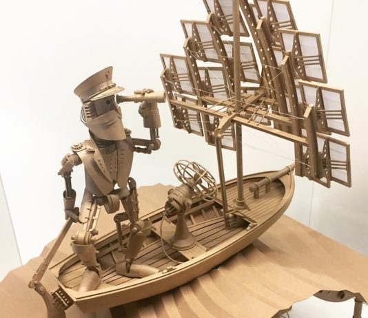 These Awesome Cardboard Sculptures Are Inspired By Steampunk and Sci-Fi