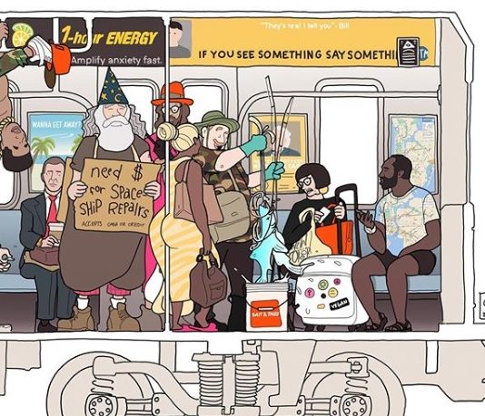 Illustrator Shows All the Weird Things That Happen at the NYC Subway