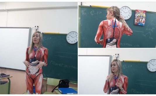 Teacher Wears Full-Body Suit to show Human Anatomy and Goes Viral