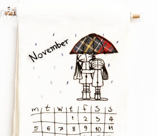 Artist Makes Beautiful Embroidered Calendars
