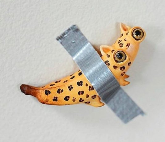 Russian Doll Maker Duct-Tapes Her Banana Cats to A Wall