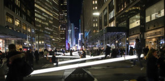 Huge Illuminated Seesaws in New York City’s Garment District