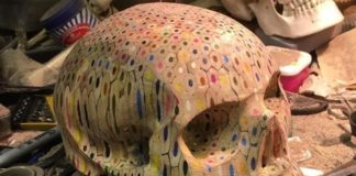 This Skull is Made of 600 Colored Pencils