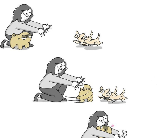Artist Draws Cartoons about Her Daily Life and Her Sassy Pug Mochi