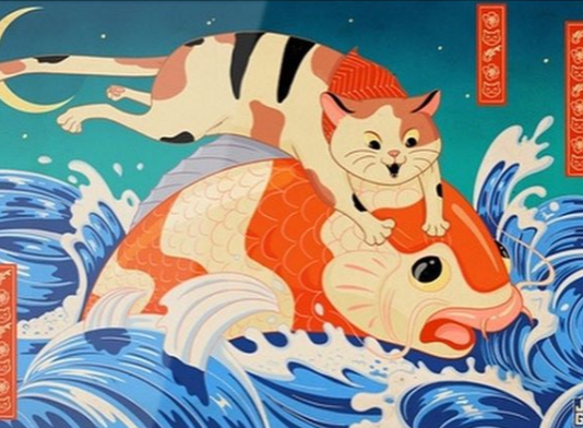 This Artist is Inspired b Japenese and Medieval Cats