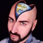 Italian Makeup Artist Uses His Head to Make Optical Illusions