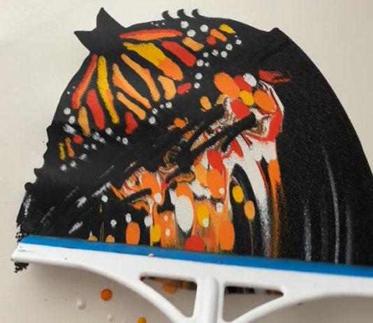 Artist Uses Squeegee to Create Abstract Paintings