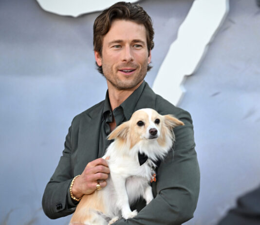 Glen Powell is Breaking the Internet Alongside His Adorable Pup Brisket Glen Powell and Brisket at the "Twisters" Premiere in Los Angeles in July 2024