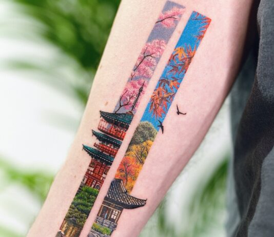 Dami Nam Captures Serene Moments and Beautiful Landscapes in Her Vertical Tattoos