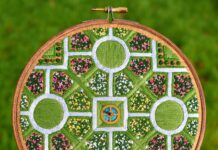 Artist Creates Captivating Aerial Embroidery of Gardens, Parks and Fields